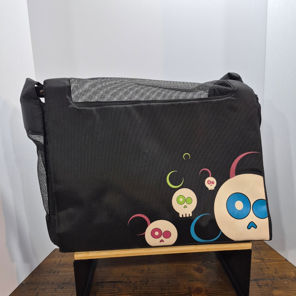Dogit Pet Carrier Skulls Zip Close Colorful Funky Detachable Strap Emo Goth